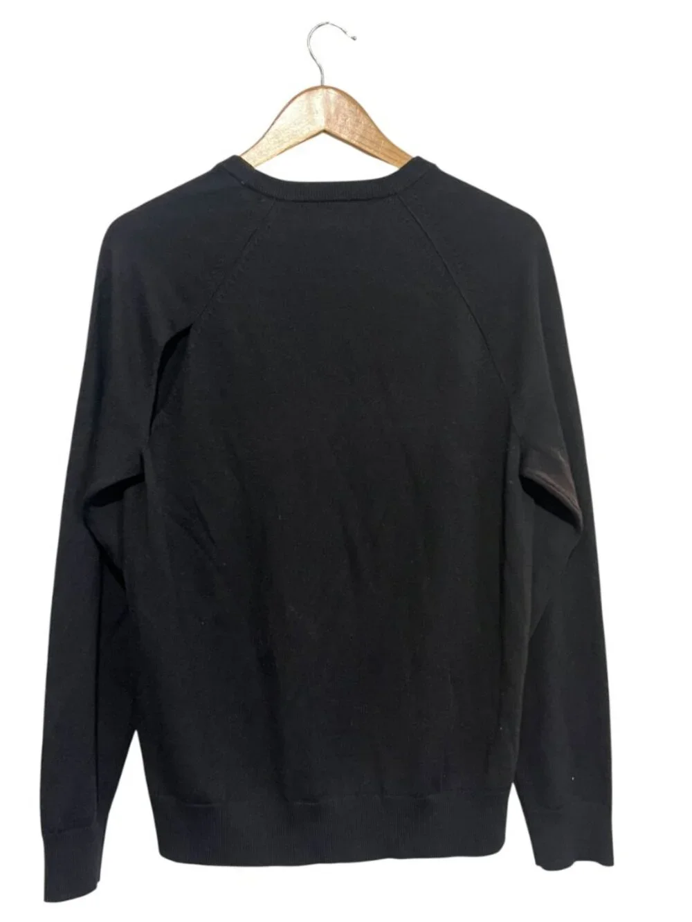 Banana Republic Italian Merino Yarn Baruffa Men's Medium Black Pullover Raglan